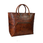 Fifth Avenue Leather Tote Bag Brown